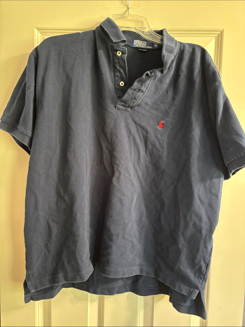 Polo by Ralph Lauren Navy Short-Sleeve Shirt with Red Pony Logo